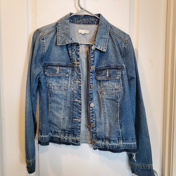 Democracy "Artisan Crafted" Blue Denim Jean Jacket - Size Small - Picture 2 of 10